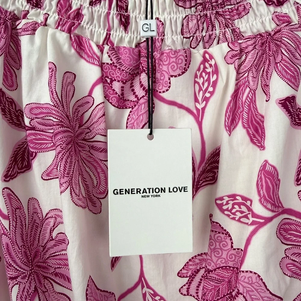 Generation Love Womens Fiona Floral Printed Pink Cotton Mini Dress Large - Picture 11 of 14